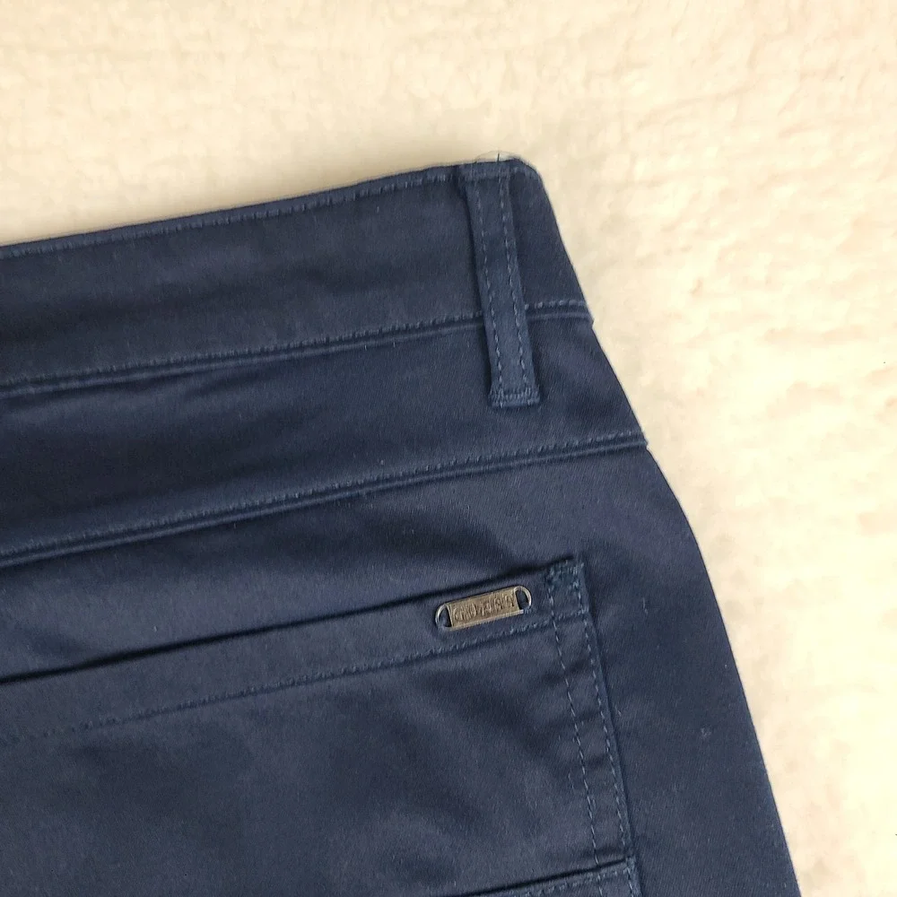 Guess Pants Mens 36x32 Blue Navy Slim Straight‎ Cotton Chino Khakis *